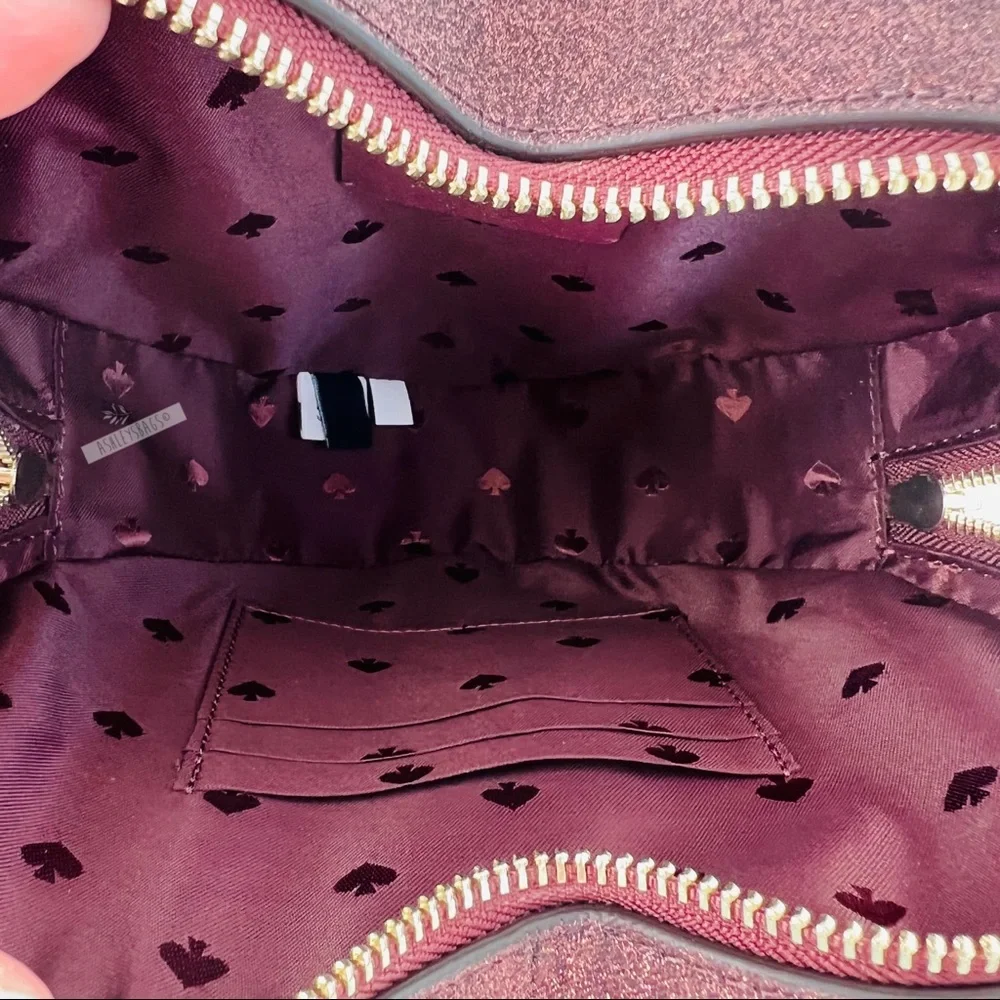 Kate Spade Love Shack Glitter Heart Purse Crossbody & Shimmy Card Holder Wallet - Picture 8 of 16
